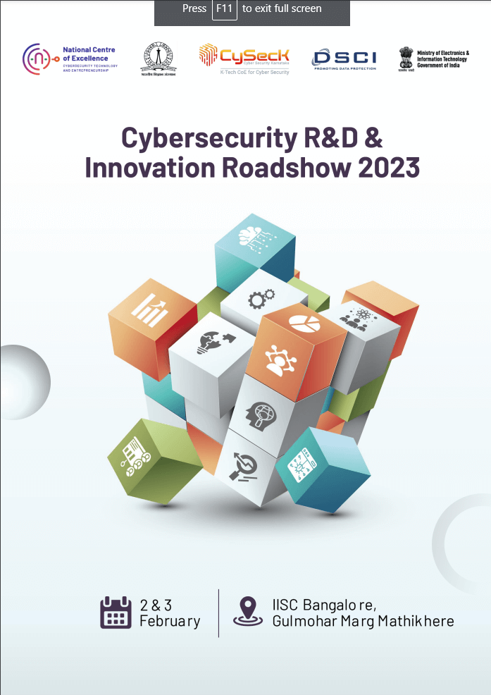 Cybersecurity R&D & Innovation Roadshow 2023 - Bangalore